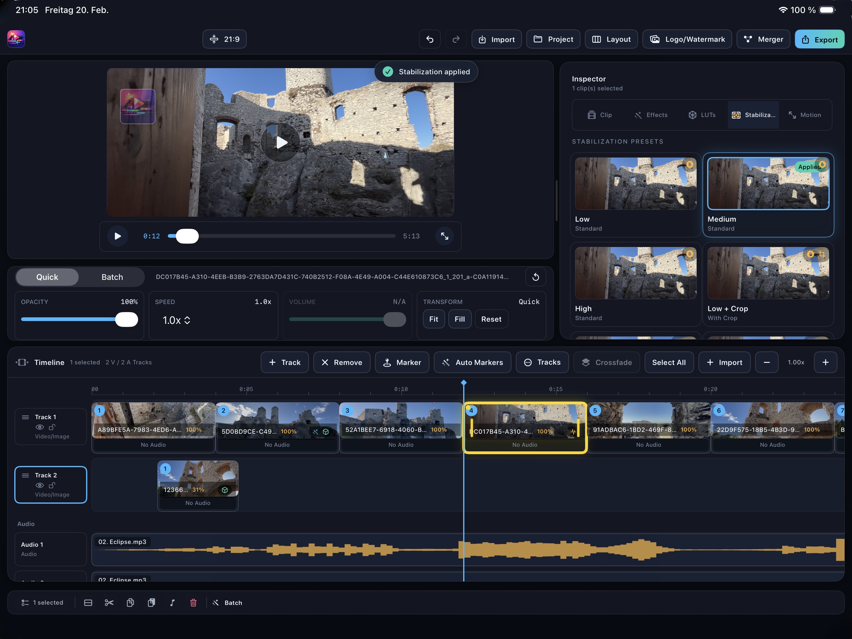 Lumiclipia stabilization panel